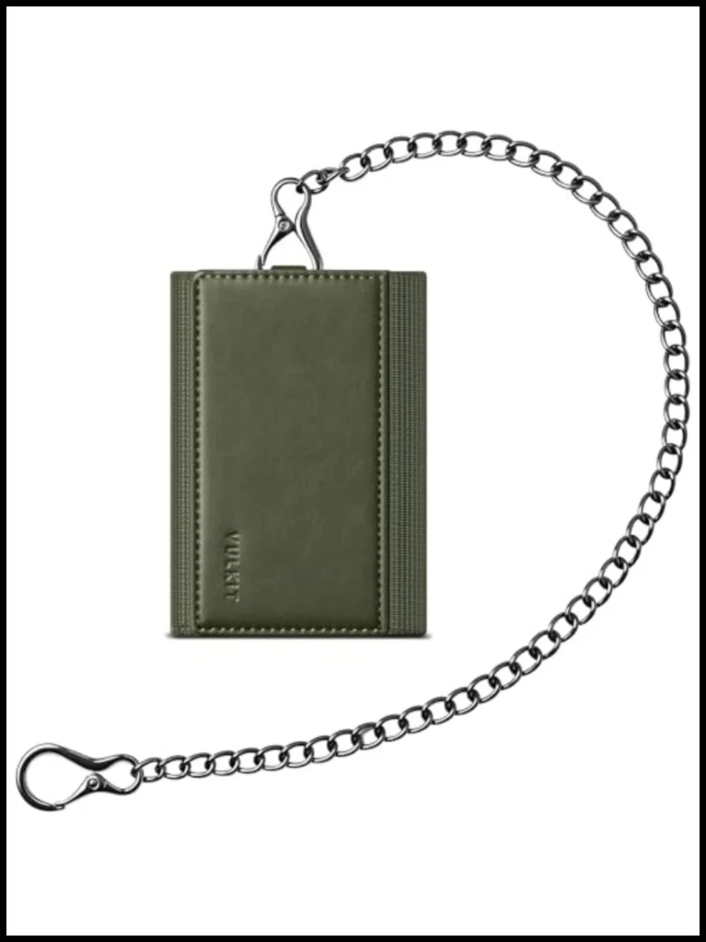 Men's Anti-Theft Wallet RFID Blocking Trifold with Chain, Tech Woven Fabric &